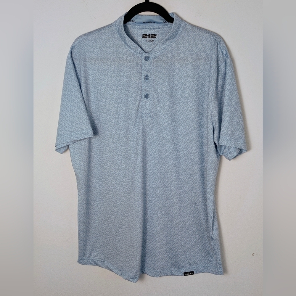 212° By Ambia Men's Short Sleeve Polo Shirt Size L Light Blue Golf Performance